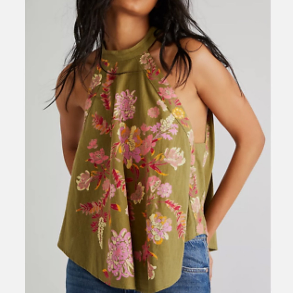 NWT Free People Emily Printed Tank Size Small